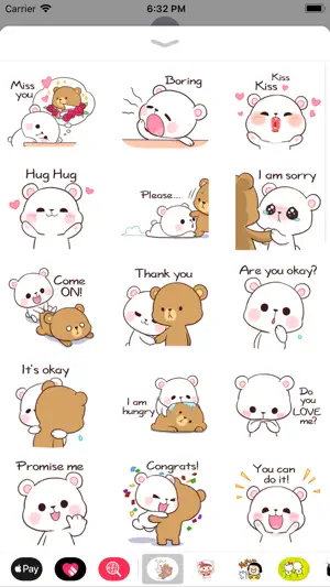 Bear Couple Love Cute Sticker截图2