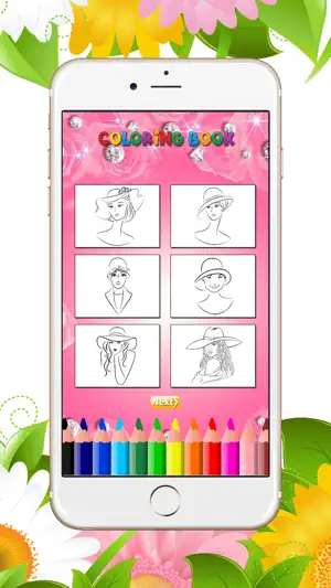 着色书的帽子：学习色彩和画时装帽，儿童免费游戏截图2