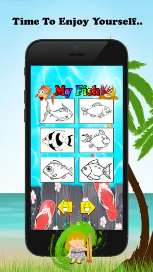 鱼着色书为孩子：绘画与着色网页游戏免费学习技能截图2