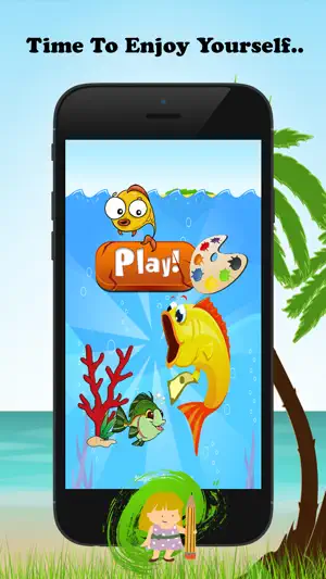 鱼着色书为孩子：绘画与着色网页游戏免费学习技能截图1