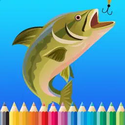鱼着色书为孩子：绘画与着色网页游戏免费学习技能