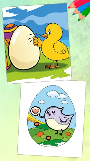 复活节彩蛋着色页为孩子 - 鸡蛋篮截图1
