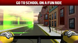 男孩学校自行车城市赛跑: 骑自行车到学校截图3