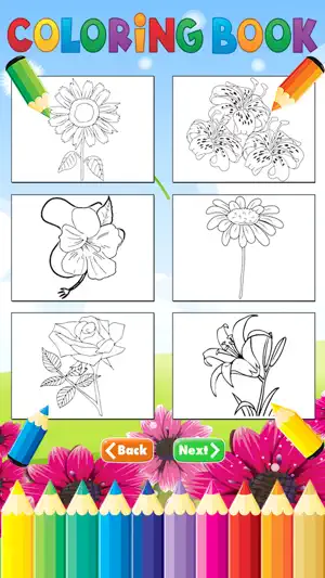 花 染色 书 对于 小子 -  绘画放松压力缓解色彩疗法游戏截图5